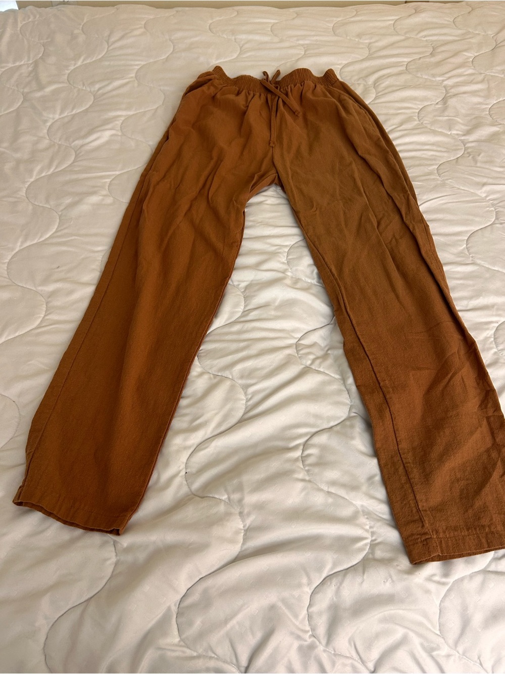 SHEIN Women's Drawstring Relaxed Joggers - Rust Brown